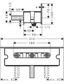 Шланговое подсоединение Hansgrohe Fixfit  26456000 хром